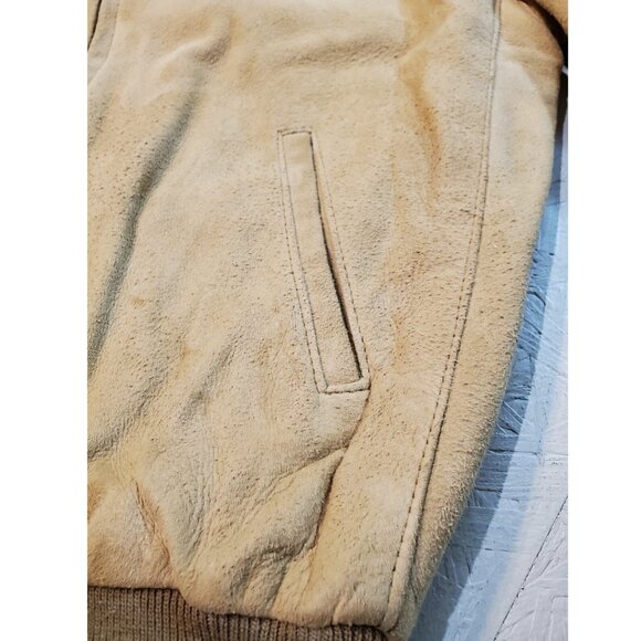 Vtg ORVIS Brown Suede Leather Bomber Jacket | Made in USA | 42L Long - Picture 7 of 11